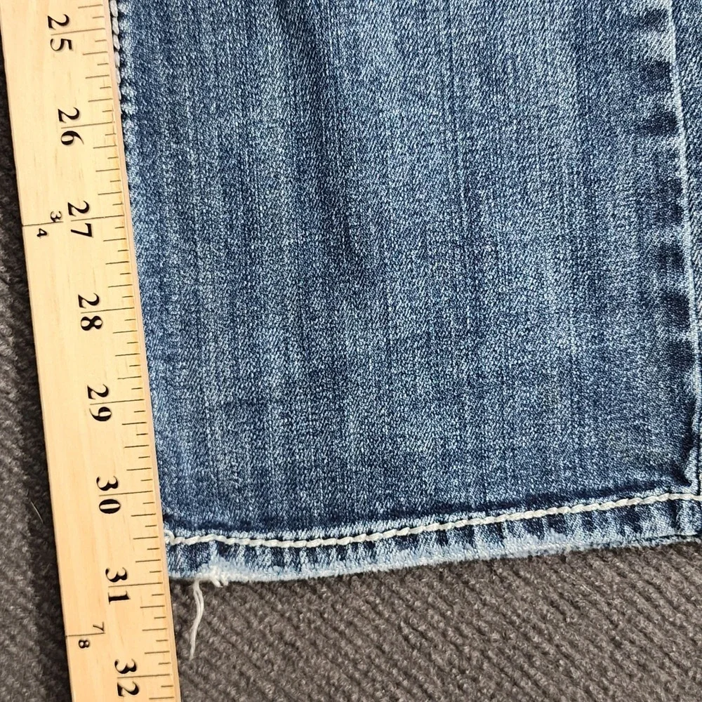 Silver Jeans Suki Flap Jeans Women 27 Blue Distressed Mid Rise Bootcut Denim